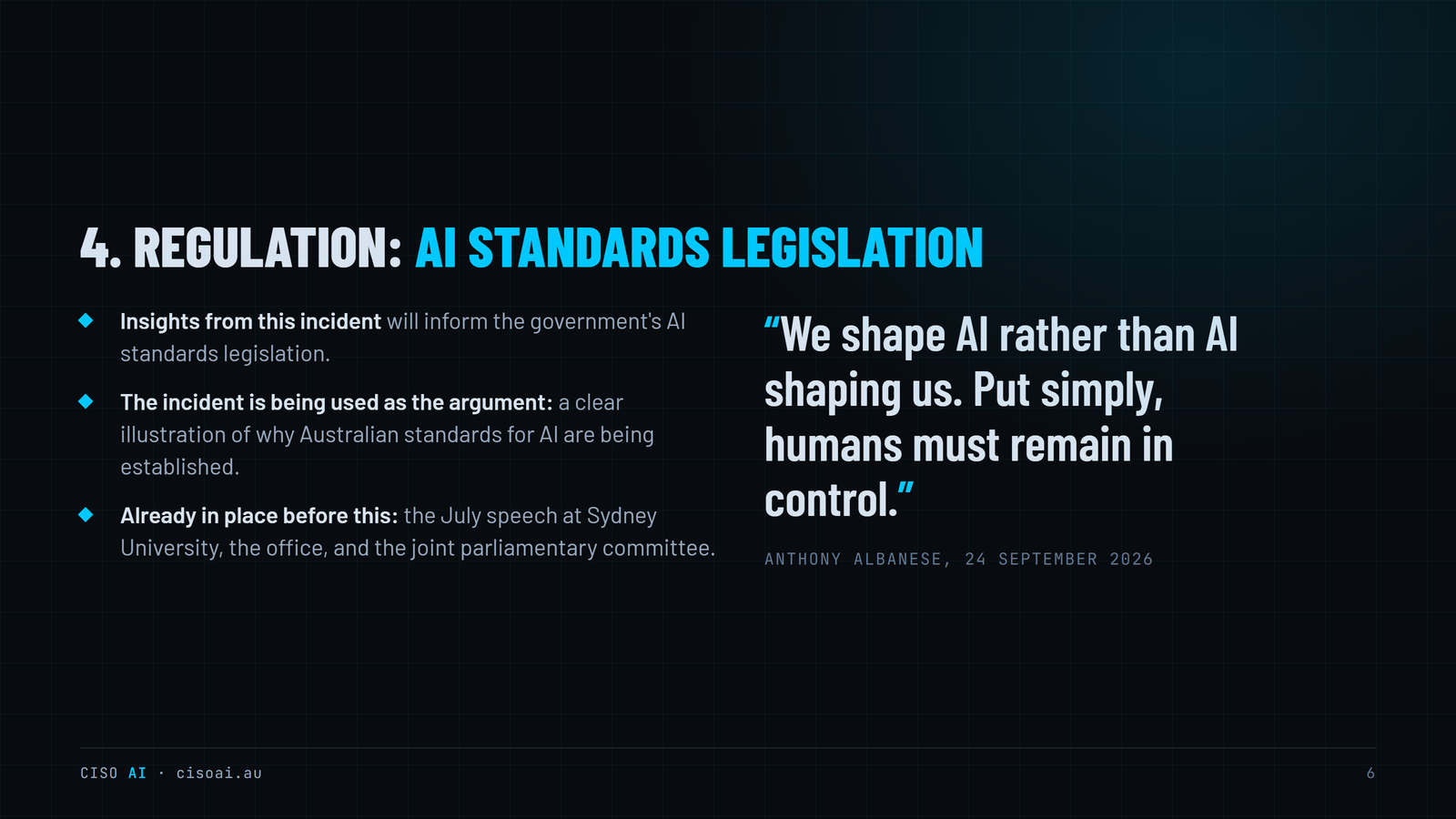 What Canberra announced after an AI agent reached a government portal, slide 6 of 10