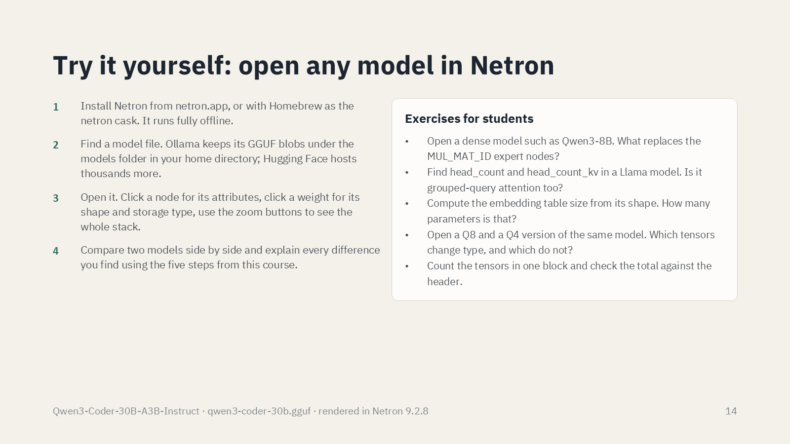 How an LLM works: inside Qwen3-Coder with Netron, slide 14 of 14